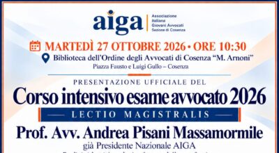 AIGA – Presentazione Corso Intensivo Esame Avvocato 2026 Biblioteca ” M. Arnoni” 27 ottobre 2026 ore 10.30